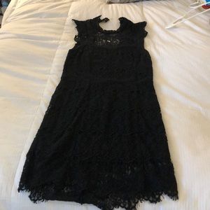 Black backless lace free people dress